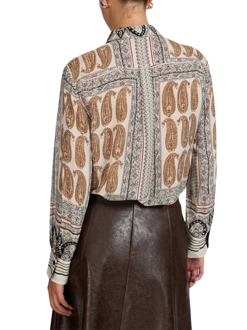 Elena Miro` Paisley Print Viscose Twill Shirt