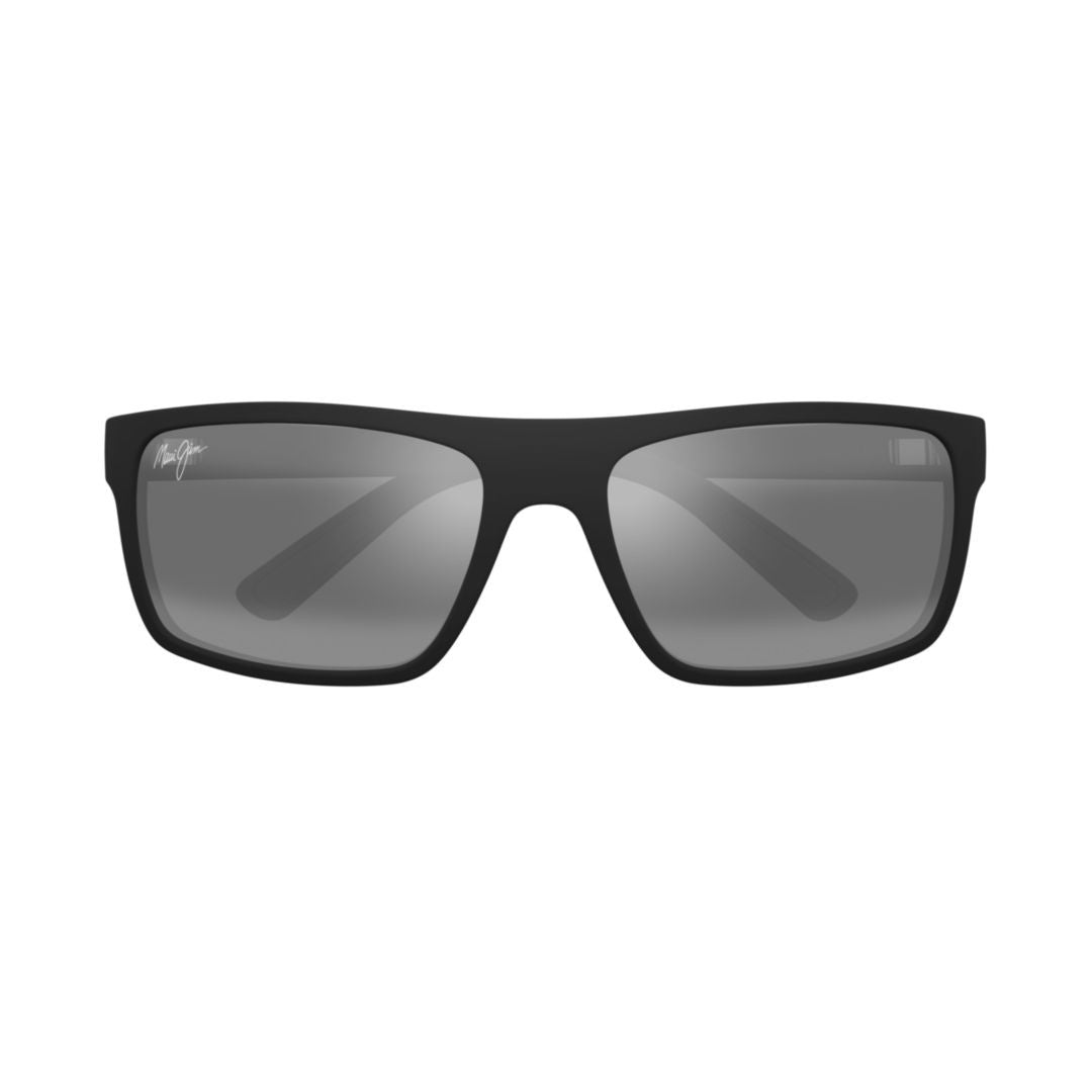Maui Jim Byron Bay Rectangular Frame Sunglasses With Matte Black Finish