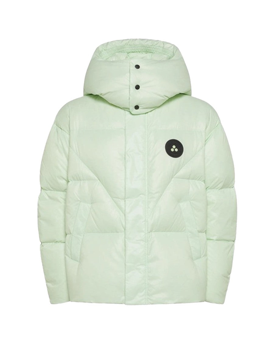 Peuterey Shiny Puffer Jacket With Green Hood