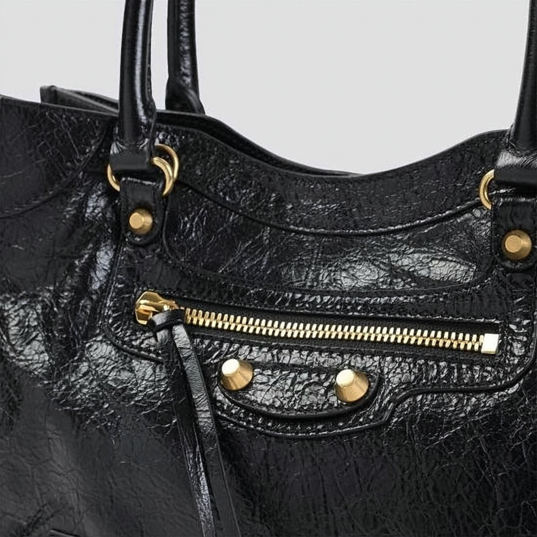 Balenciaga Textured Lambskin Shoulder Bag With Structured Silhouette