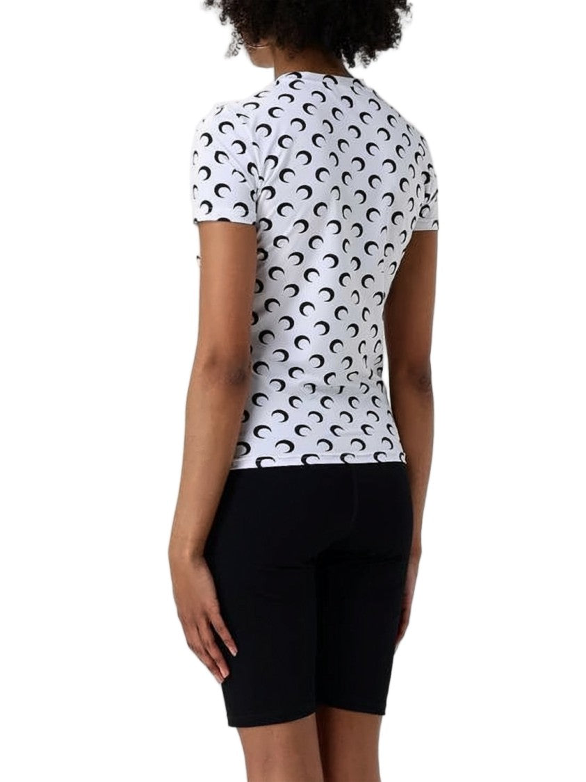 Marine Serre Crescent Moon Print Fitted Jersey Top