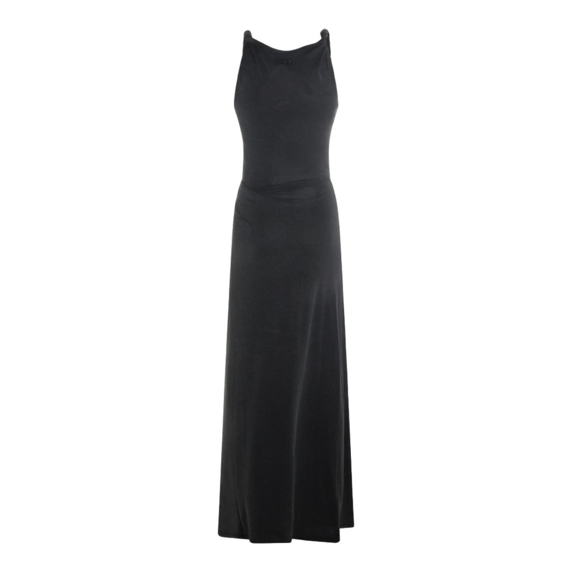 Diesel Sleeveless Black Maxi Dress With Twisted Strap