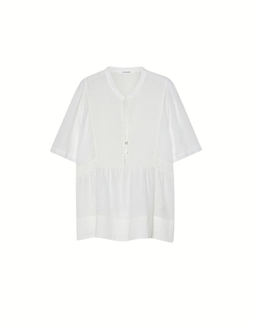 Pomandère Soft Cotton Blouse In Latte