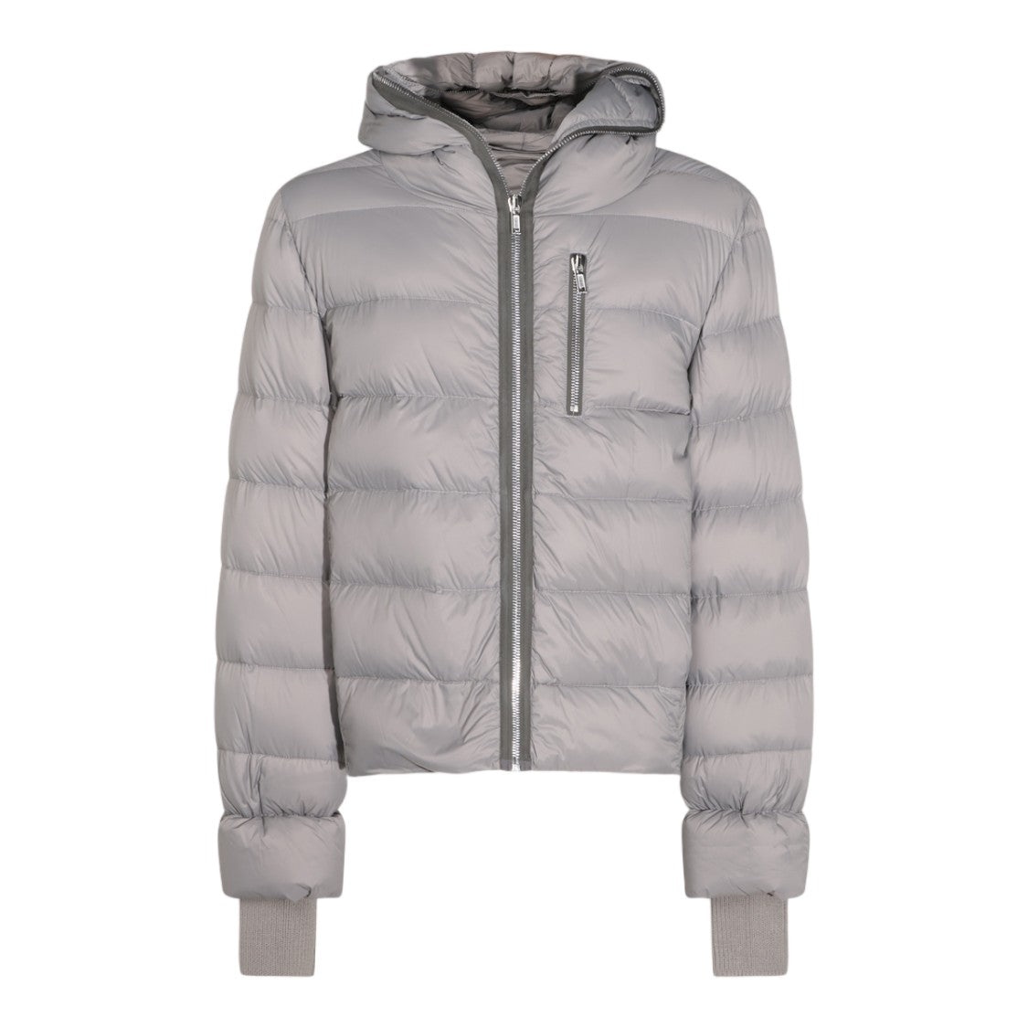 Rick Owens Padded Jacket With Horizontal Quilting And Hood
