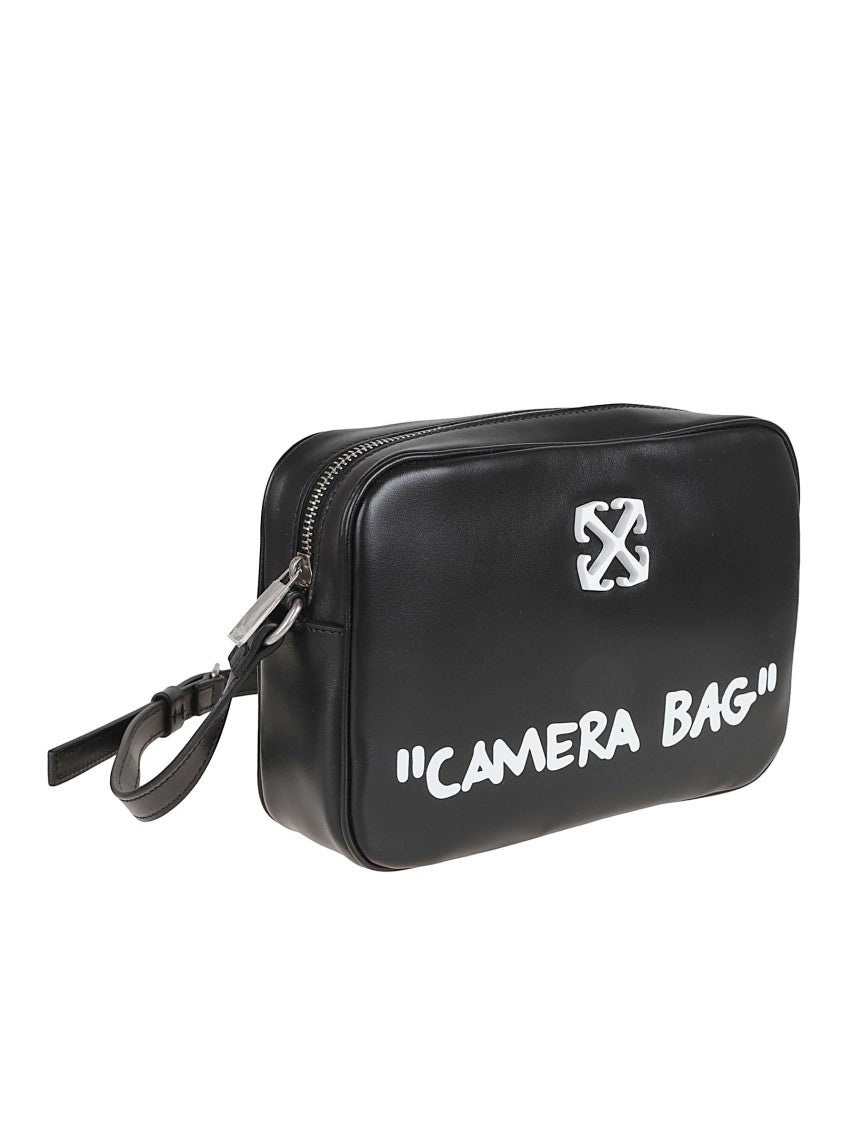 Off-White Rectangular Black Leather Shoulder Bag