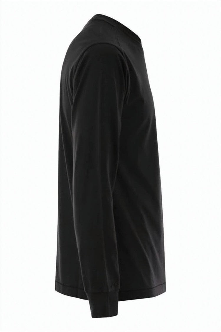 Stone Island Minimalist Black Long-Sleeve T-Shirt With Subtle Emblem