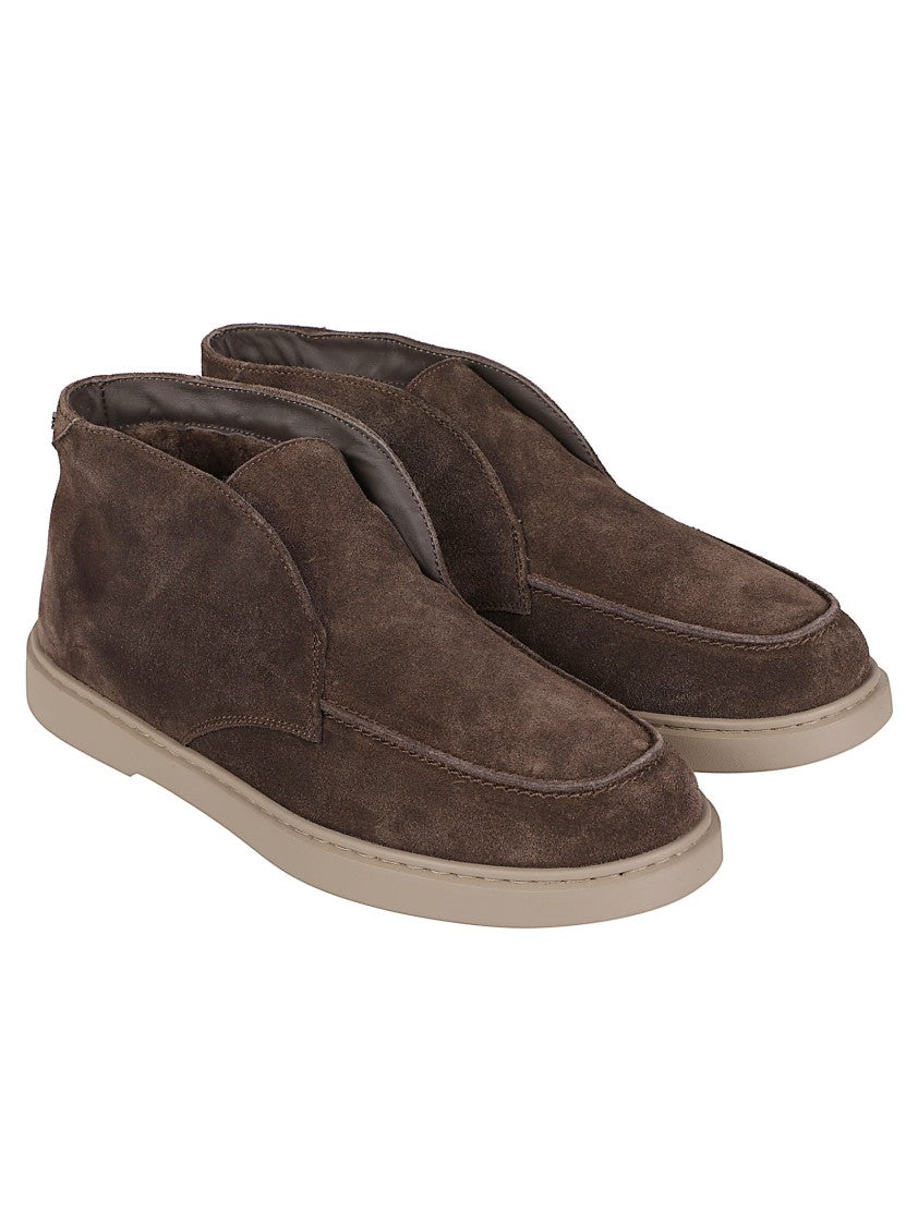 Baldinini Brown Suede Minimalist Ankle Boots
