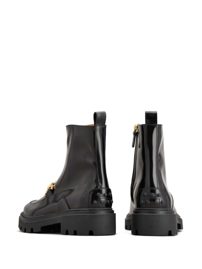 Tod's Glossy Black Ankle Boots