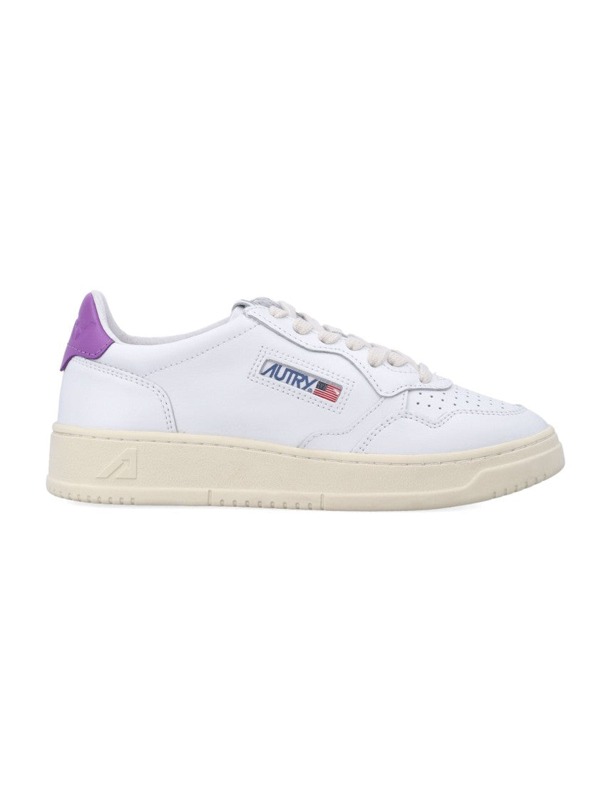 Autry Medalist Leather Low Sneakers White Purple