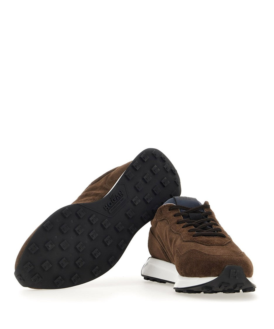 Hogan Brown Suede Sneakers