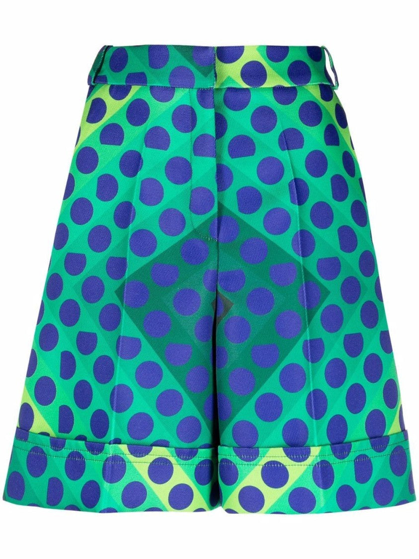 Paco Rabanne Tailored Multicolor Shorts With Cuffed Hem And Belt Loops