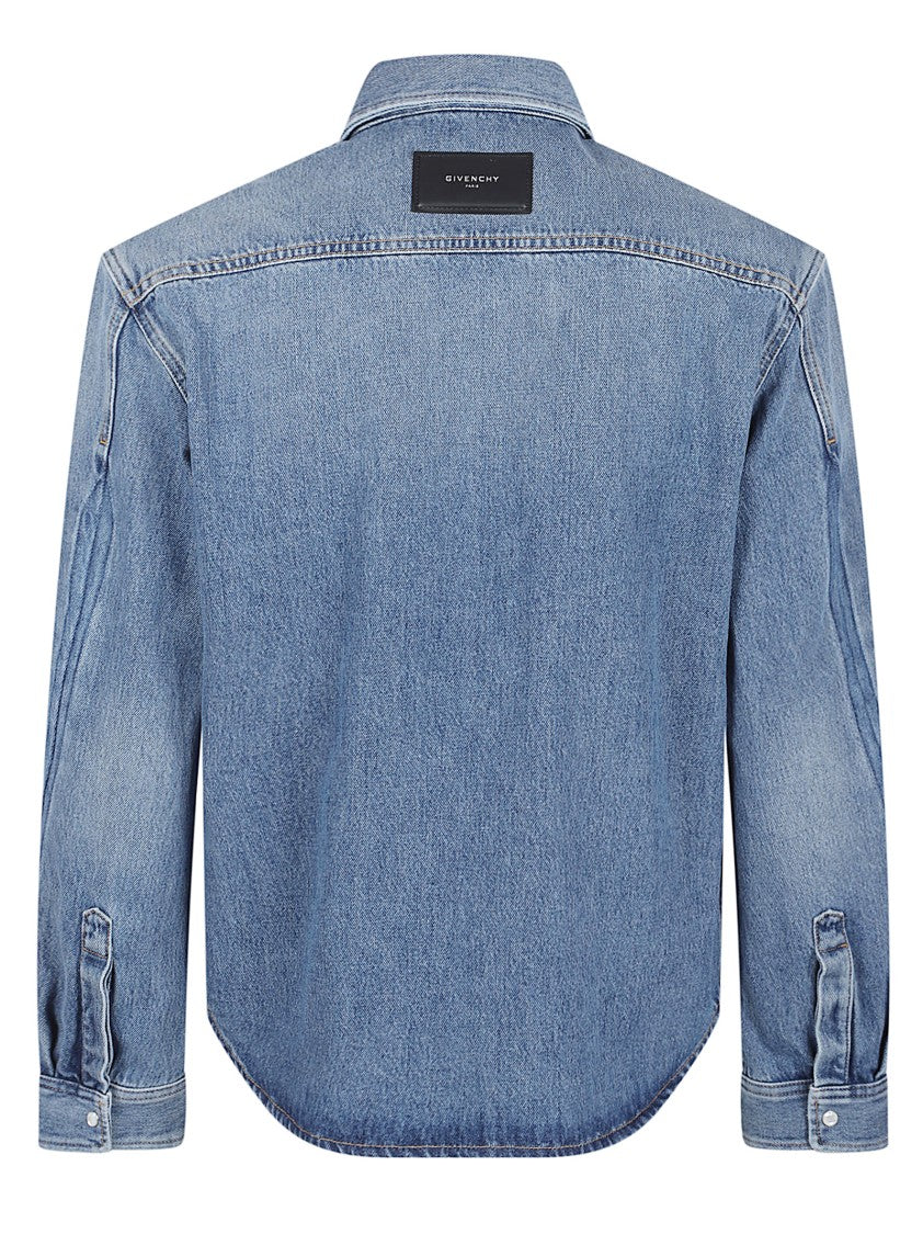 Givenchy Classic Denim Shirt With Snap-Button Front