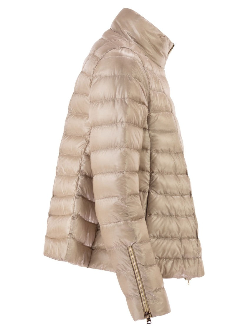 Herno Ultra-Light Satin Down Jacket With Flared Back