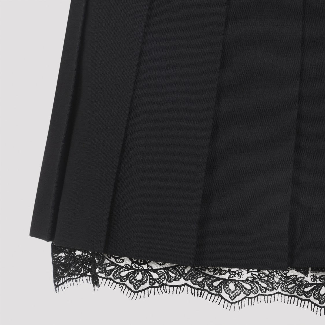 Acne Studios Mini Skirt With Structured Pleats And Lace Trim