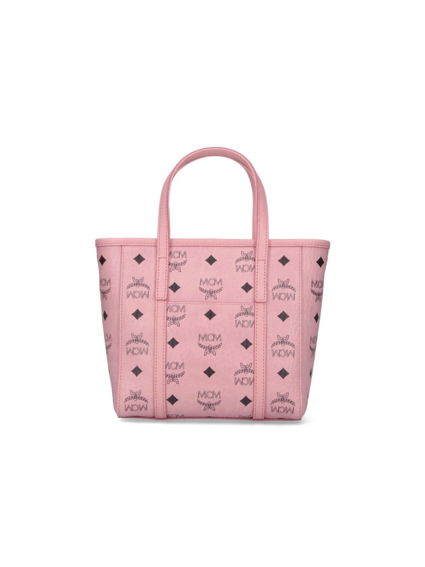 Mcm Small Logo-Print Tote Bag With Removable Shoulder Strap