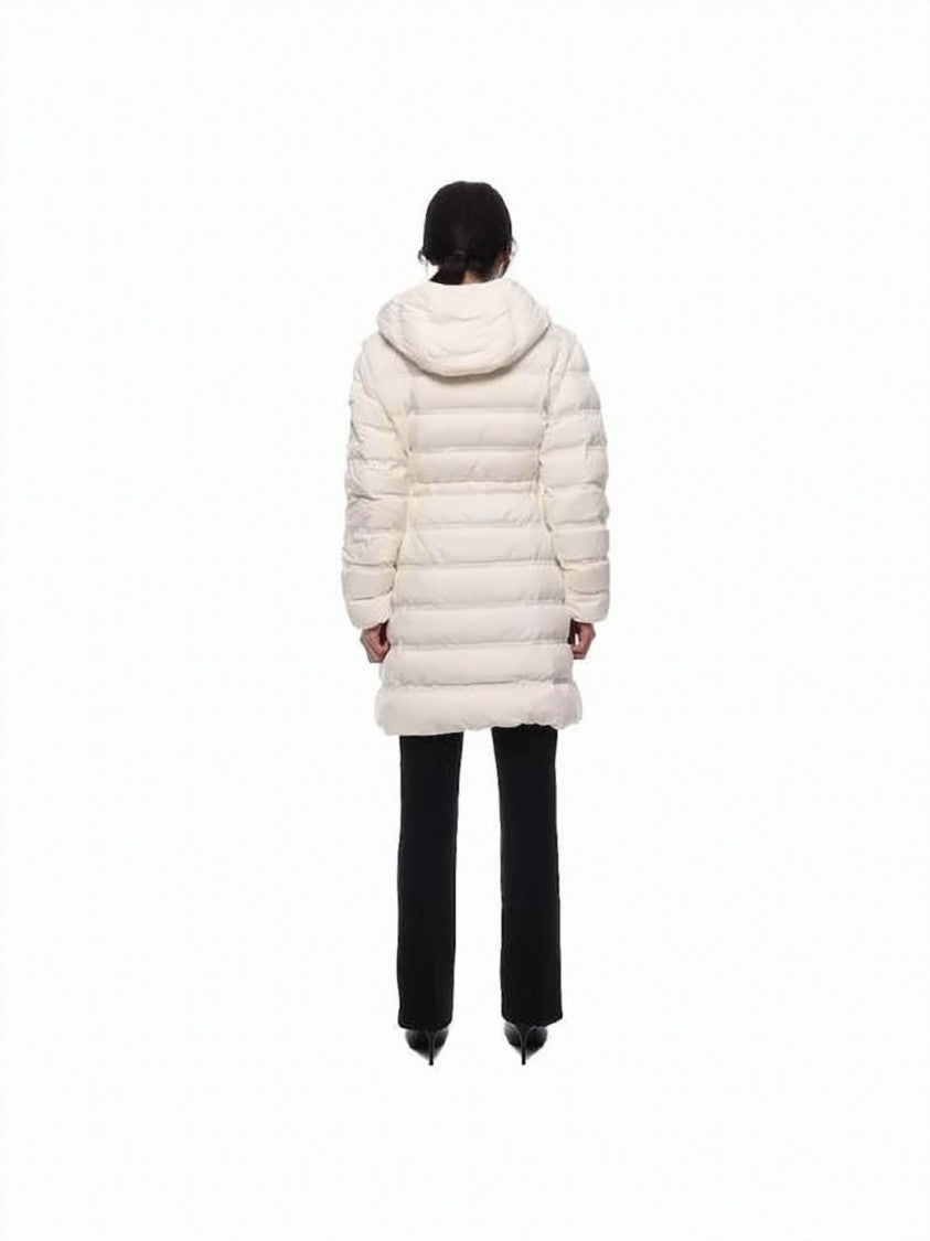 Moncler Quilted Long Padded Coat With Drawstring Waist