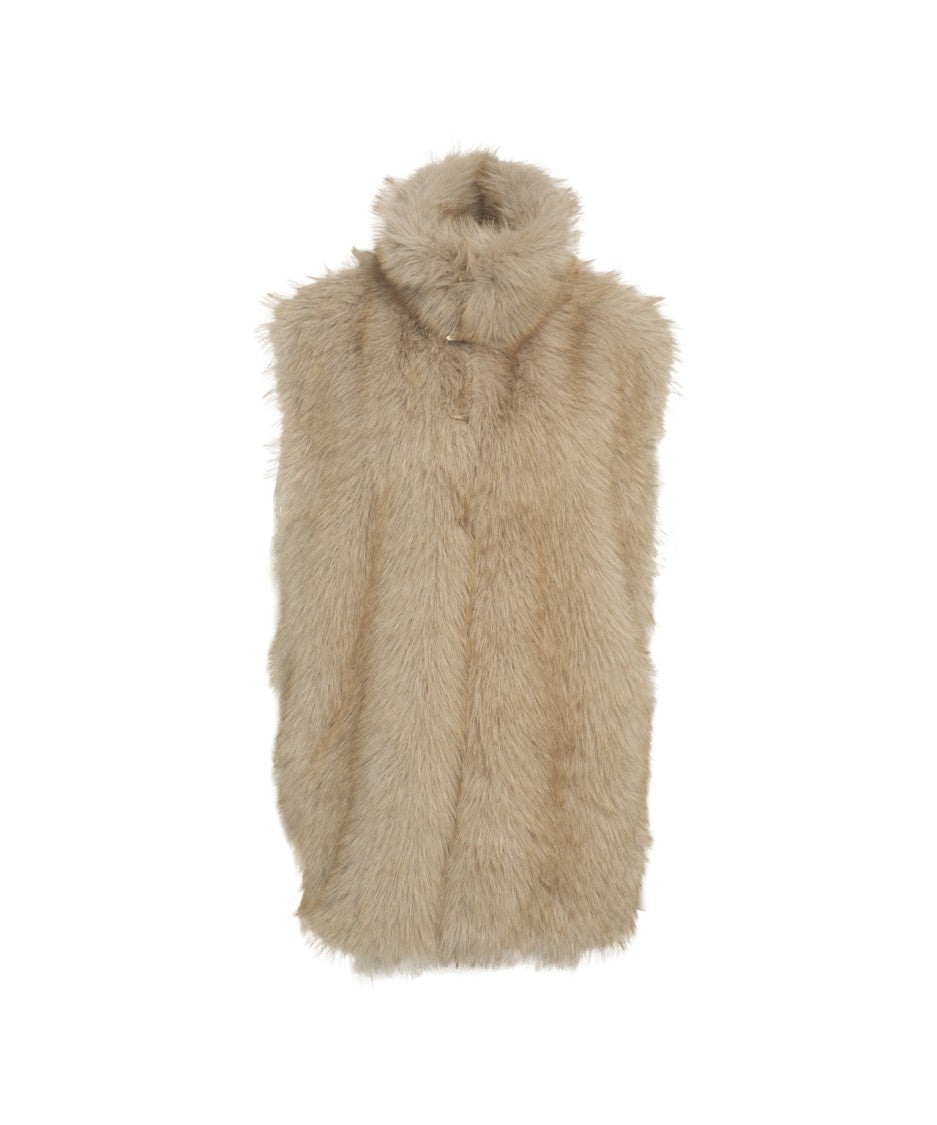 Liu Jo High Collar Sleeveless Faux Fur Gilet
