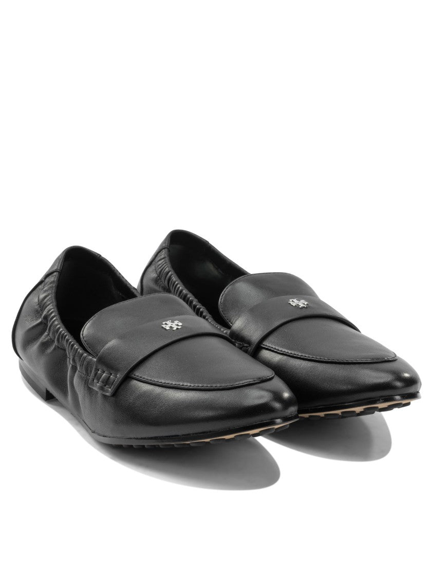 Tory Burch Leather Loafers With Metallic Logo Detail