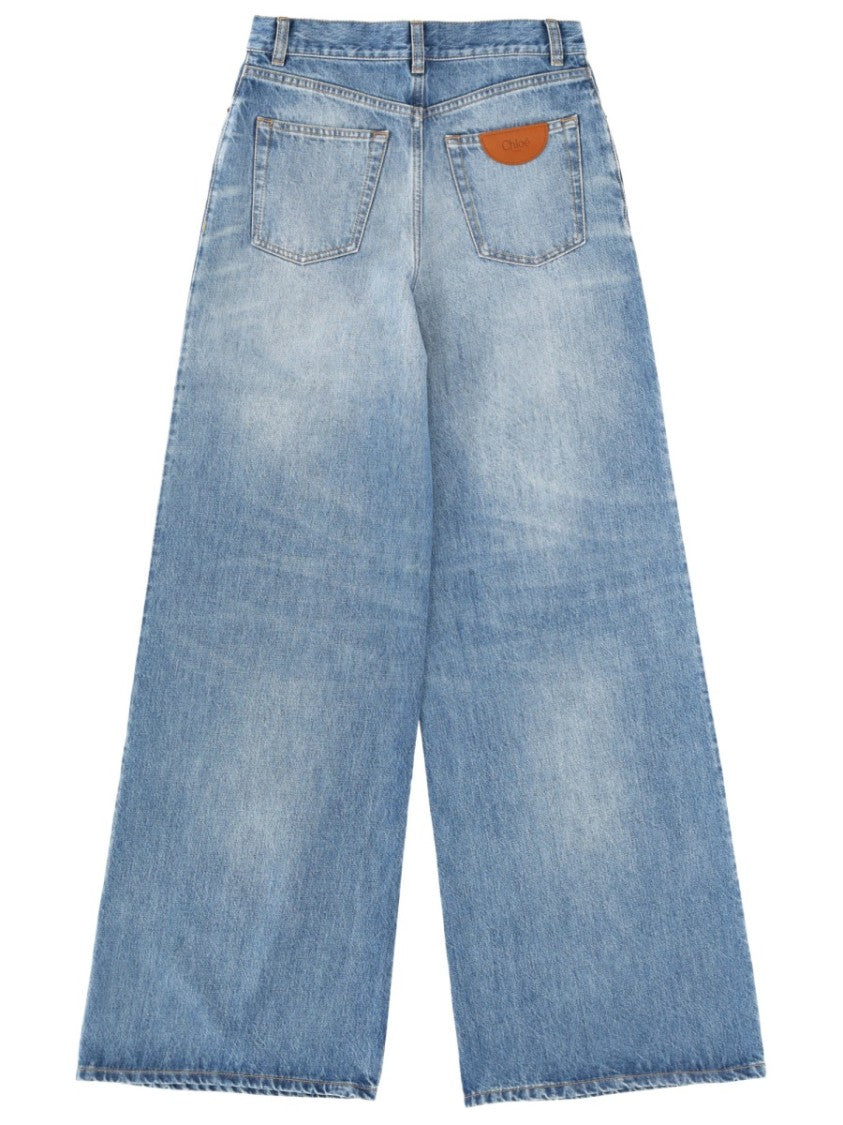 Chloé High-Waisted Five-Pocket Wide-Leg Jeans