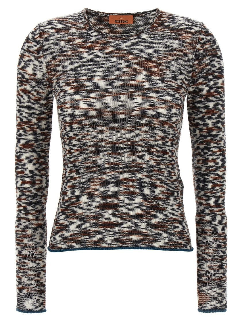 Missoni Multicolored Pattern Cashmere Sweater With Crew Neck Design
