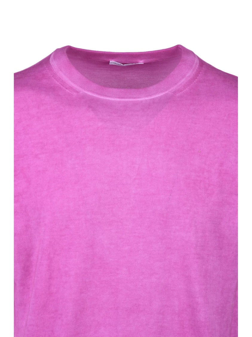 Manipur Fuchsia Short-Sleeve Cotton Sweater