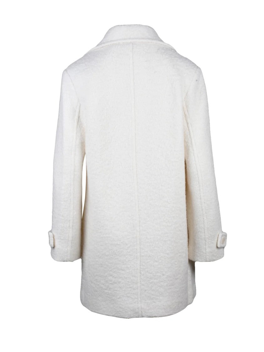 Guess Double-Breasted Wool-Blend Coat With Textured Finish