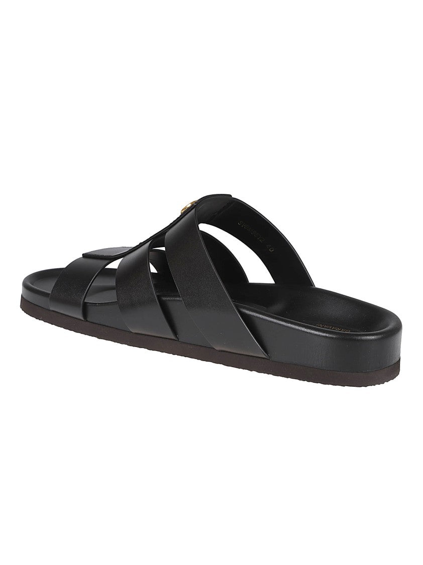 Valentino Garavani Black Leather Sandals
