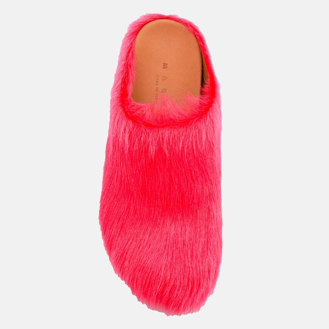 Marni Vibrant Pink Faux Fur Slip-On Mules