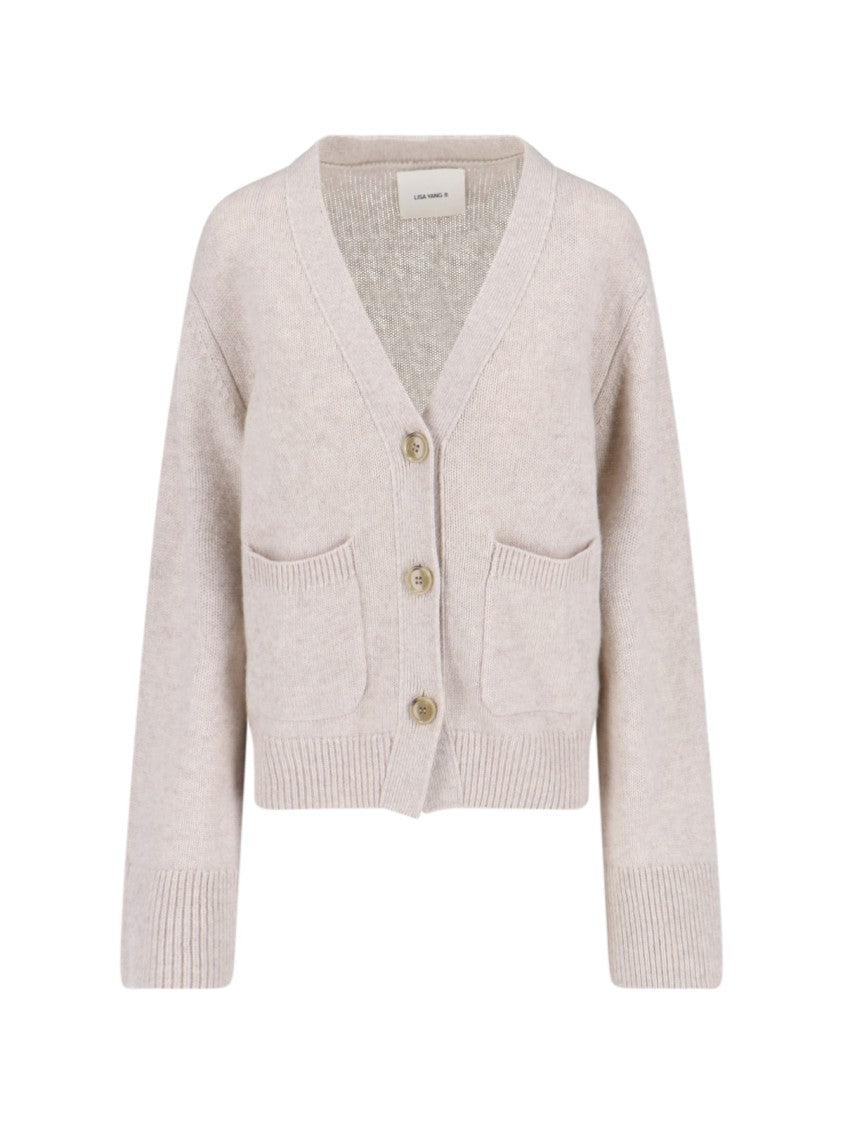 Lisa Yang Button-Down Knit Cardigan With V-Neckline