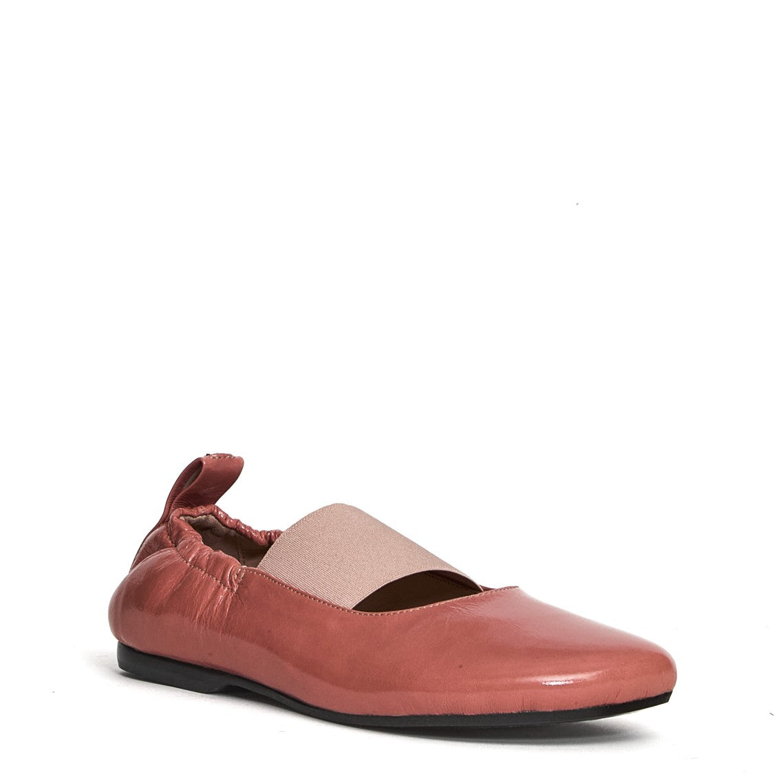 Alohas Pink Leather Ballerinas With Elastic Back Strap
