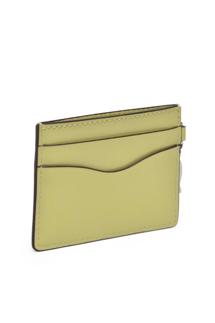 Tory Burch Green Calfskin Leather Cardholder