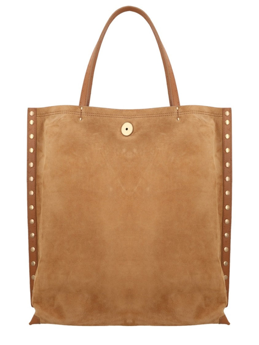 Zanellato Neutrals Lamb Leather Studded Tote Bag