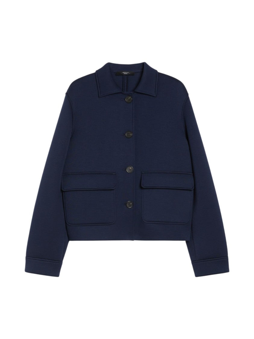 Max Mara Boxy Jacket In Double Technical Viscose Jersey