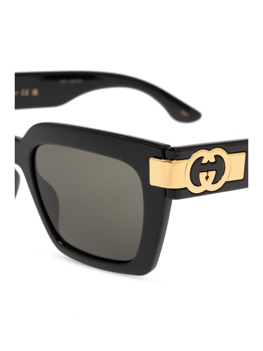 Gucci Black Rectangular Sunglasses