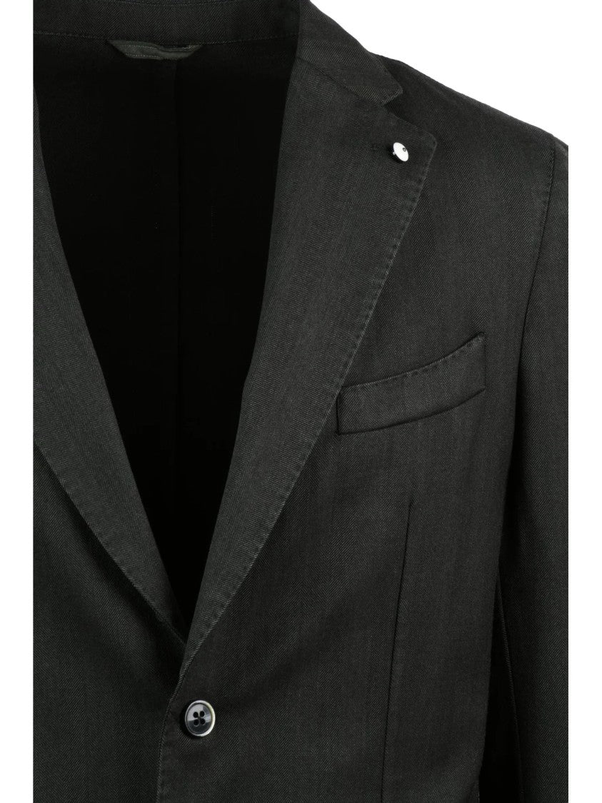 L.B.M. 1911 Tailored Wool Blazer With Notch Lapels And Patch Pockets