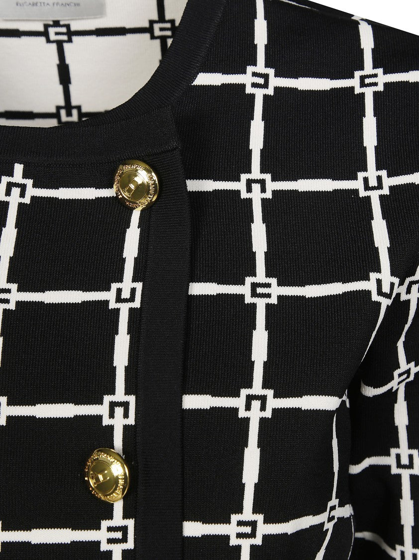Elisabetta Franchi Geometric Pattern Cropped Jacket