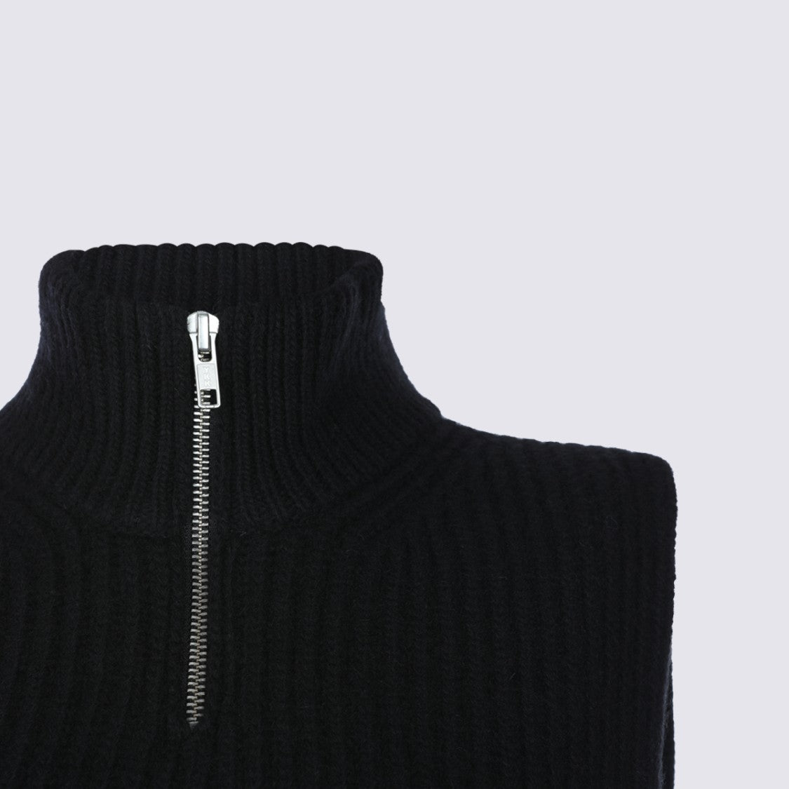Mm6 By Maison Margiela Sleeveless Knitted Turtleneck With Boxy Fit And Front Zipper