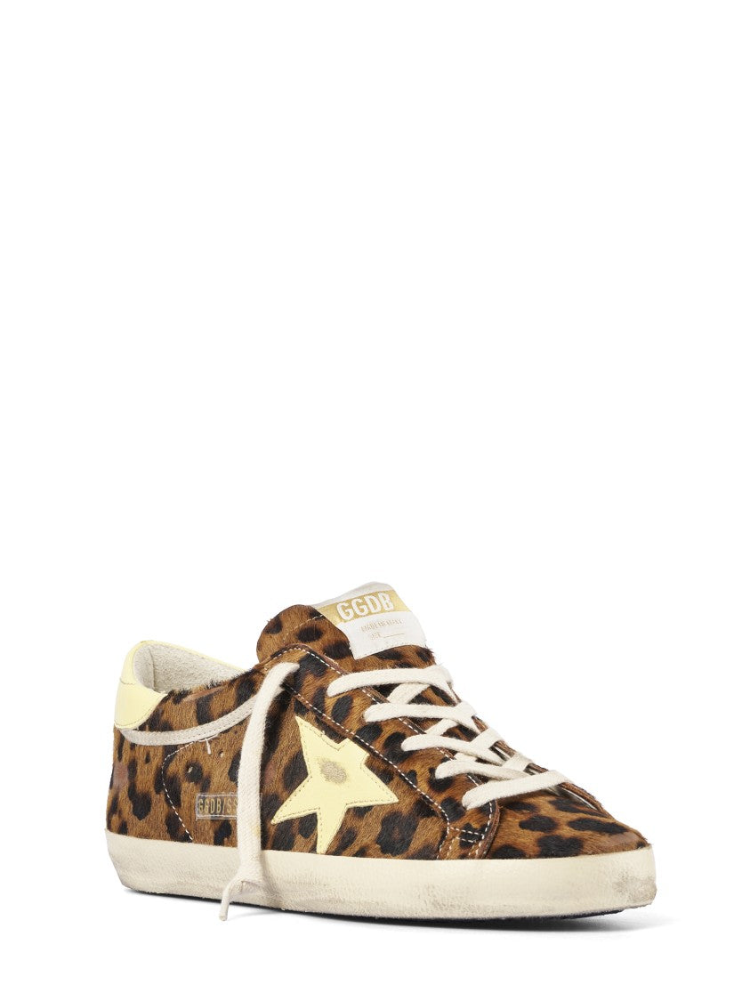 Golden Goose Leopard Print Low-Top Sneakers With Vintage Detailing