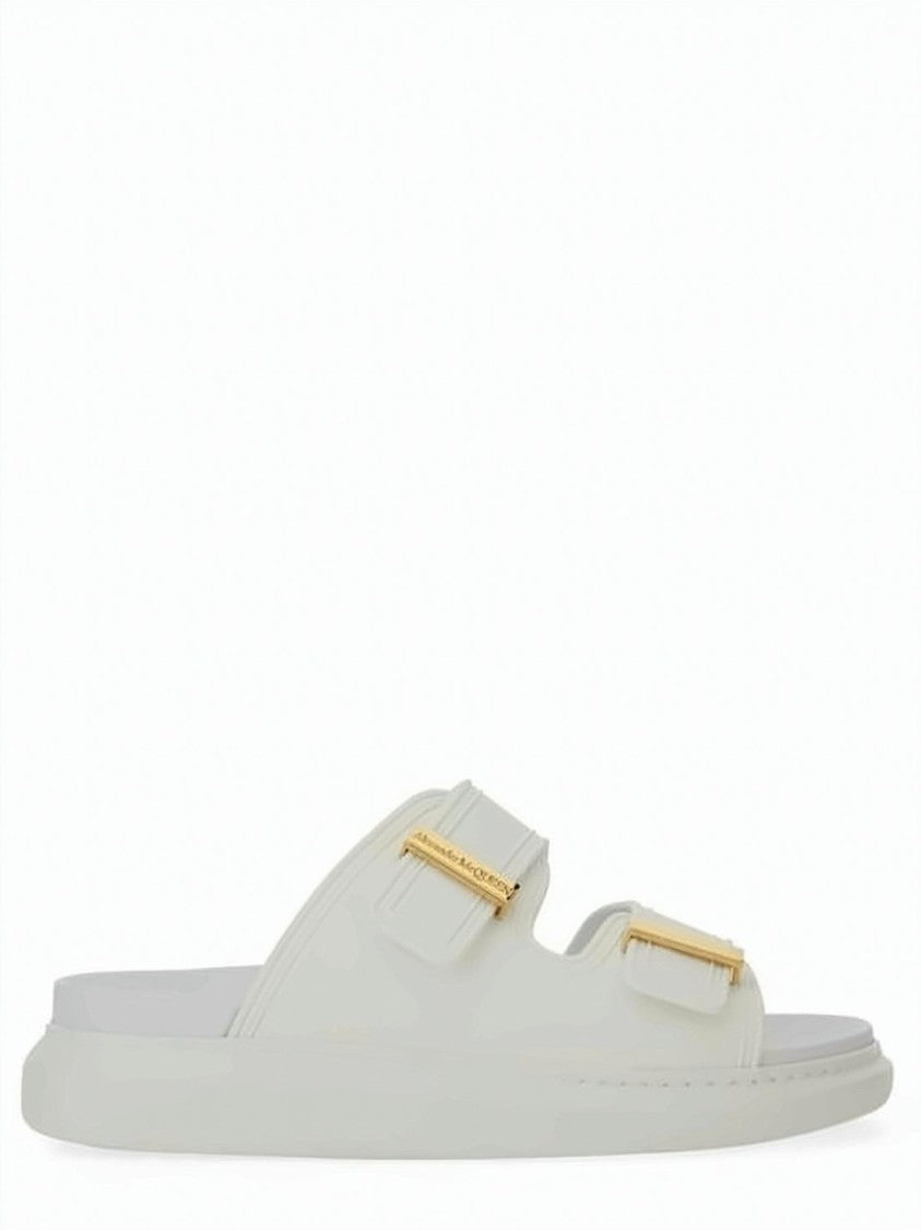 Alexander Mcqueen Hybrid Slide Sandal With Gold-Tone Buckles