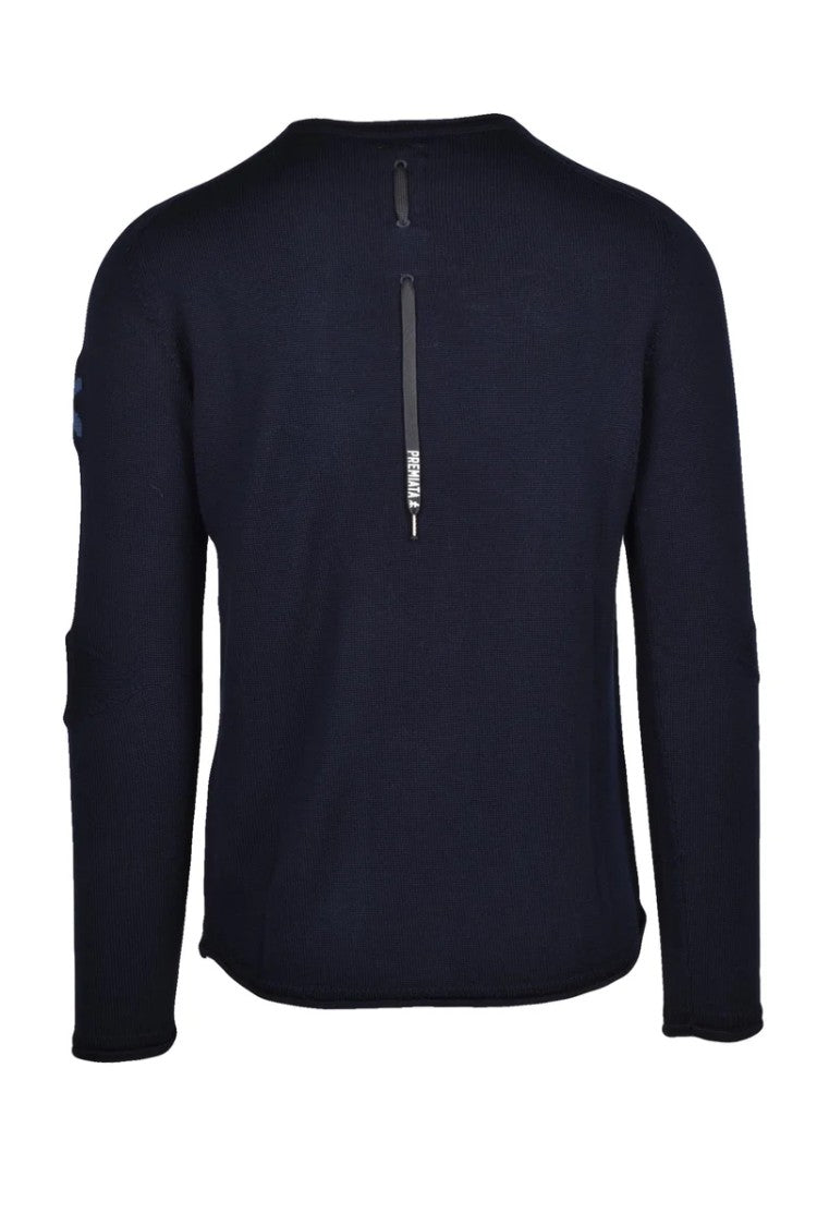Premiata Crewneck Sweater In Wool - Blue
