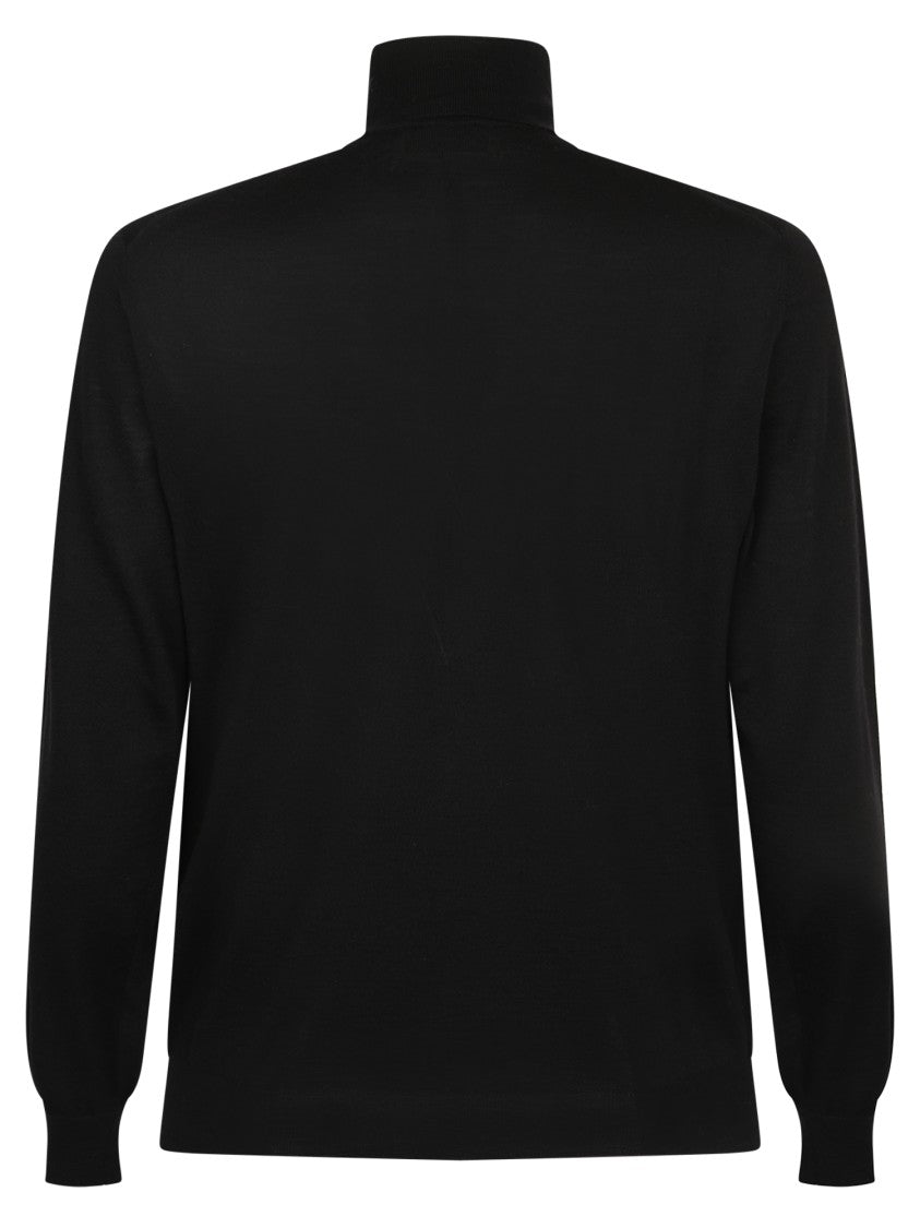 Dell'oglio High Neck Black Knit Pullover