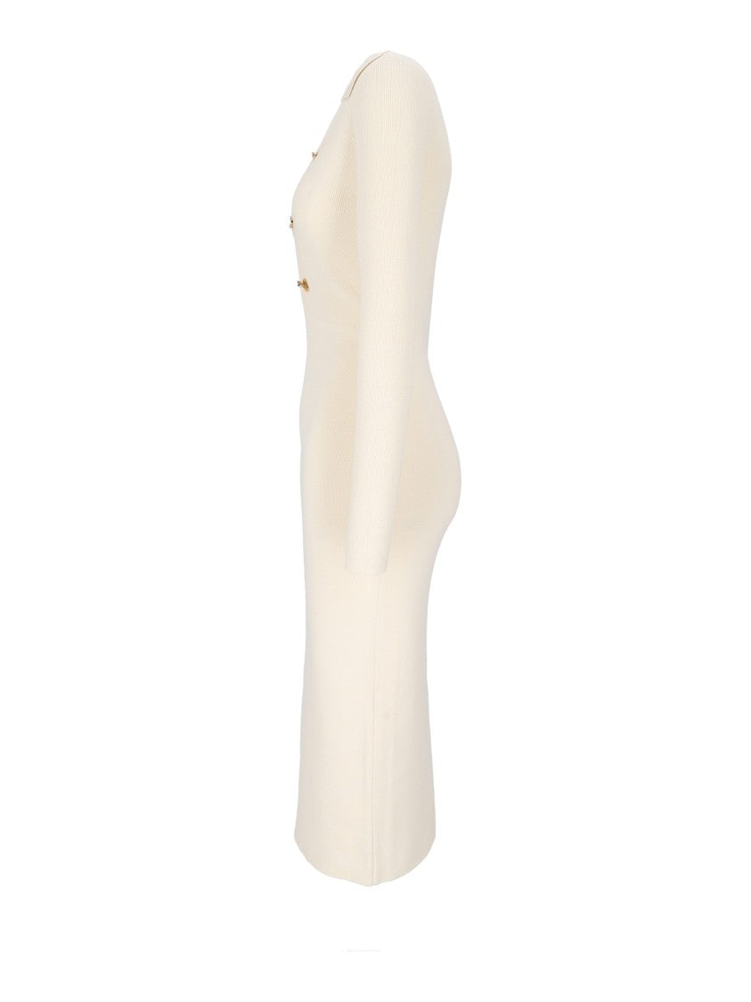 Elisabetta Franchi Knit Knee-Length Gold Accents Day Dress