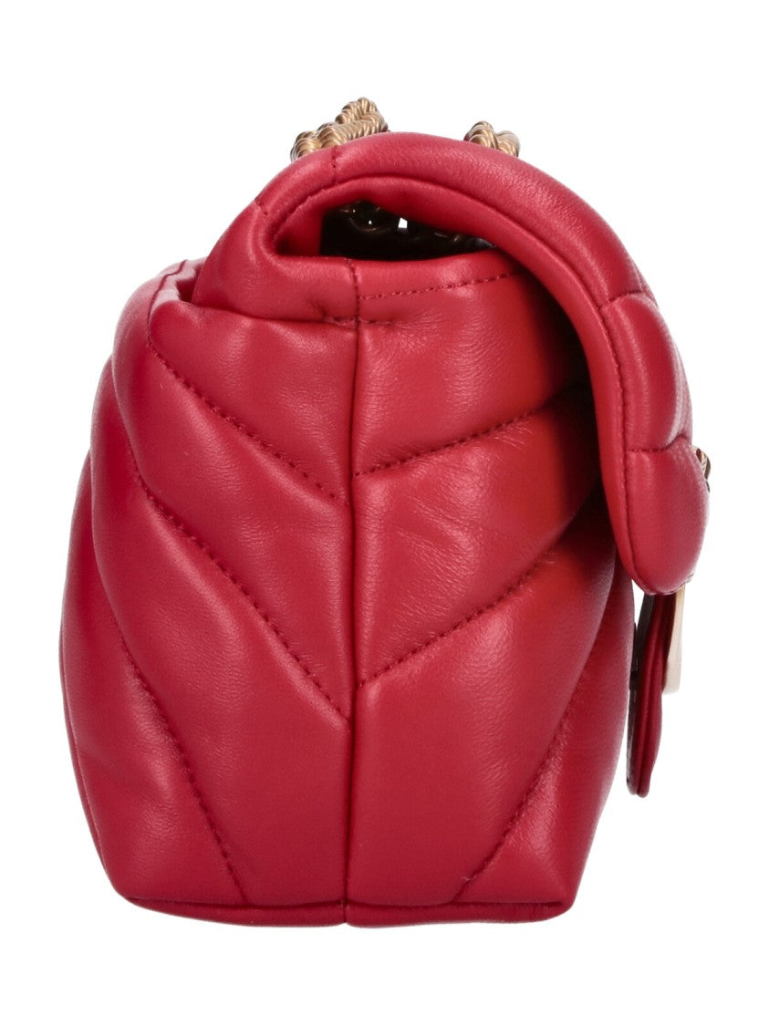 Pinko Red Quilted Leather Mini Love Bag Puff Shoulder Bag