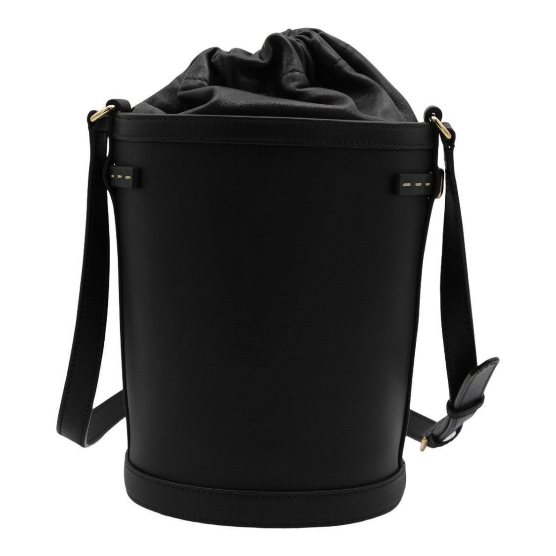 Valentino Garavani Cylindrical Bucket Bag In Smooth Black Leather