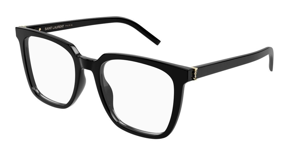 Saint Laurent Oversized Square Frame Eyeglasses With Glossy Acetate Finish