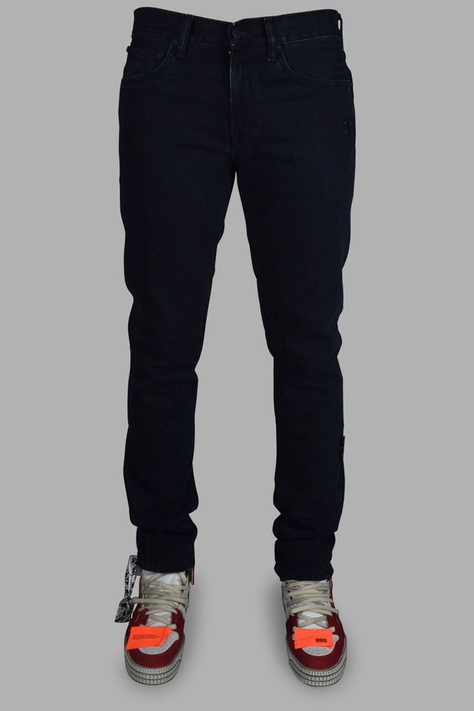 Off-White Slim Fit Black Denim With Iconic Arrows