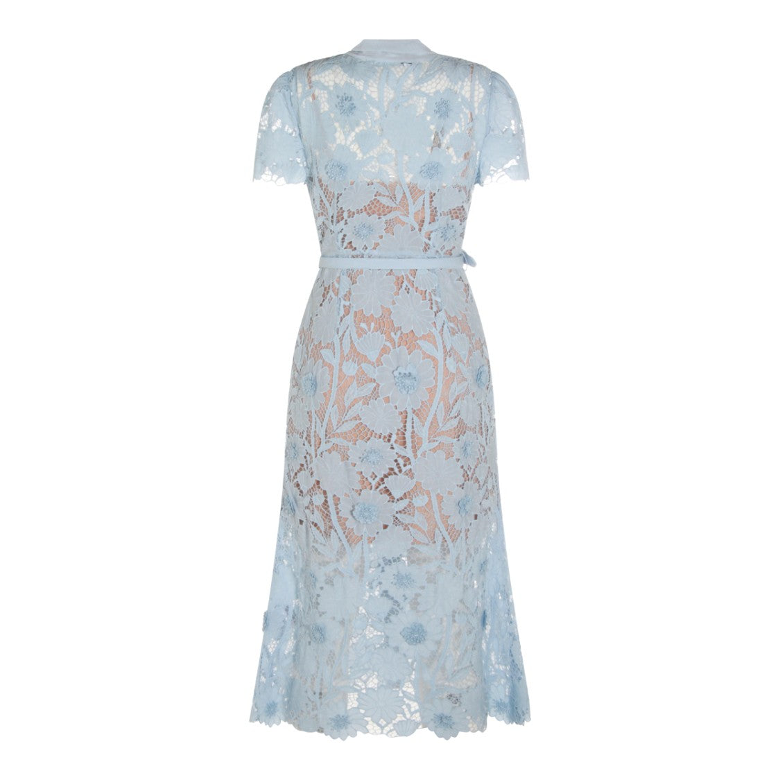 Self-Portrait Maxi Dress With Floral Lace And Bow Tie Detail