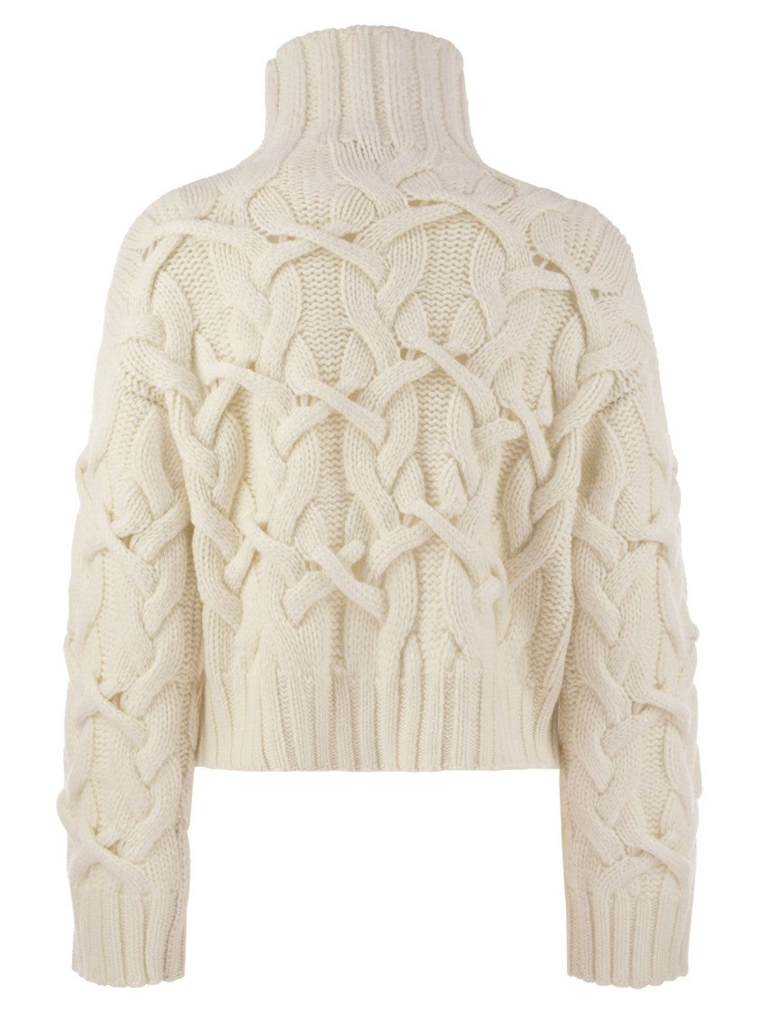 Brunello Cucinelli Braided High-Necked Cashmere Sweater