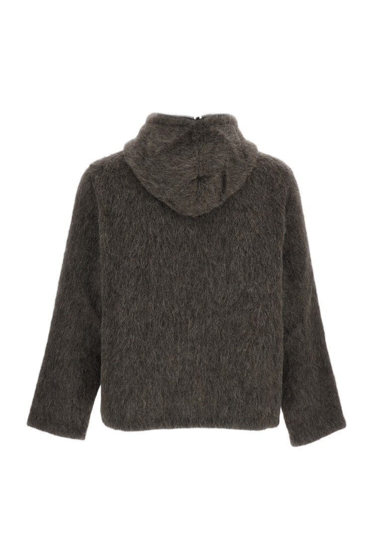 Our Legacy Brushed Wool Blend Hoodie With Two-Way Zip Closure