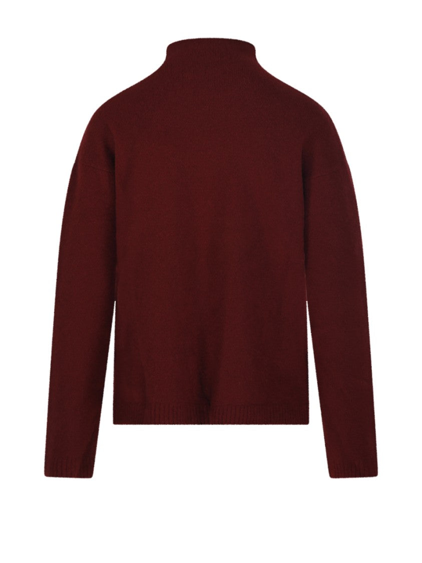 Max Mara Relaxed Fit Burgundy Cashmere Blend Sweater